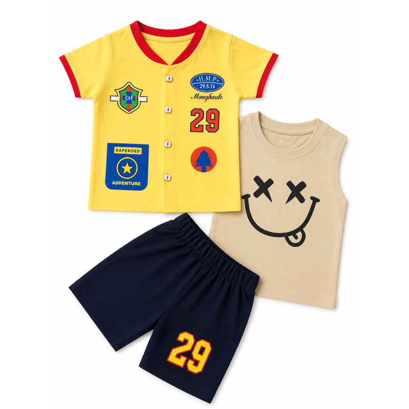 Baby Boy 3 in 1 Set | 29 in Yellow overcoat | boys3in1