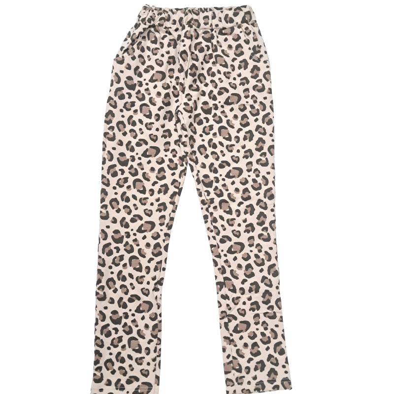 Girls Pants | Jeggings | Beige Leopard print