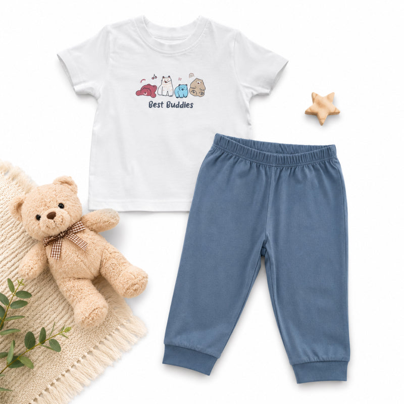 Baby Pant Set | Best buddies with blue pant
