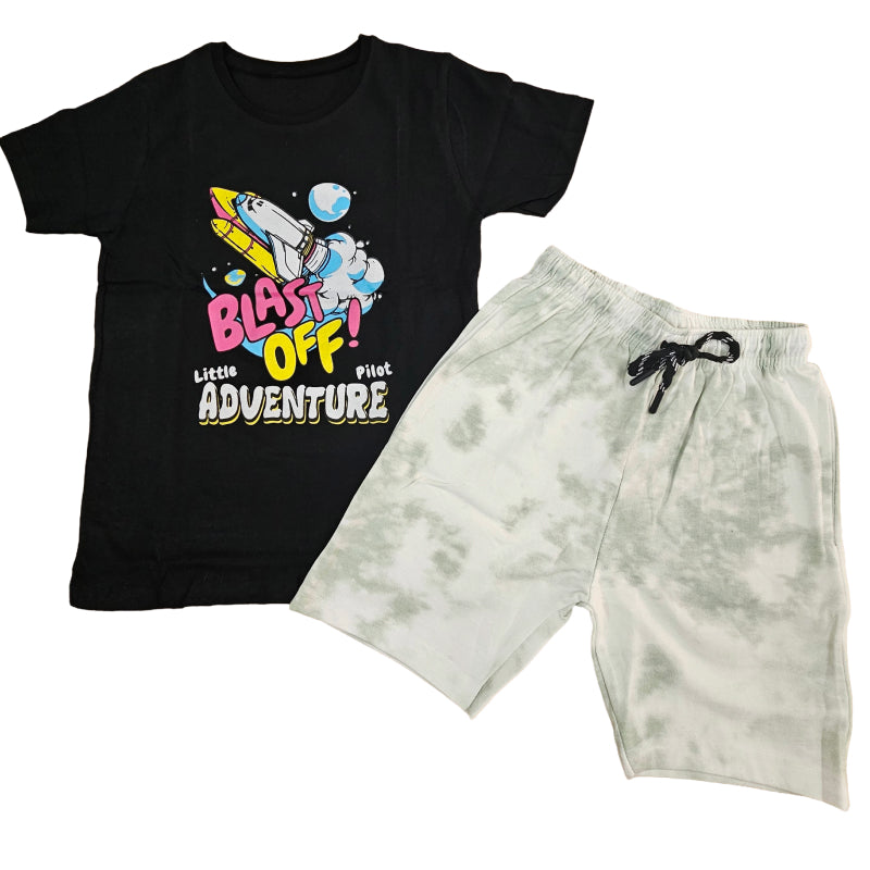 T-shirt with Shorts sets| BSET | Blast Black