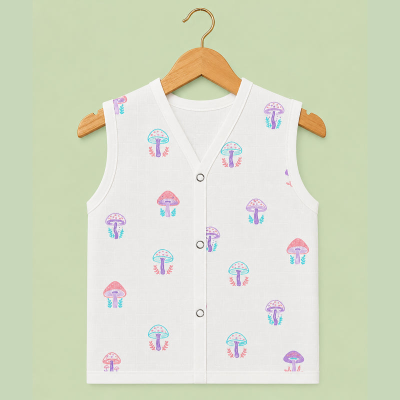 Baby Muslin T-Shirt | Button Jabla Mushroom