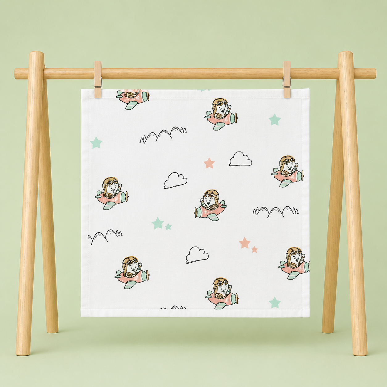 Muslin Wipes | Aviator print