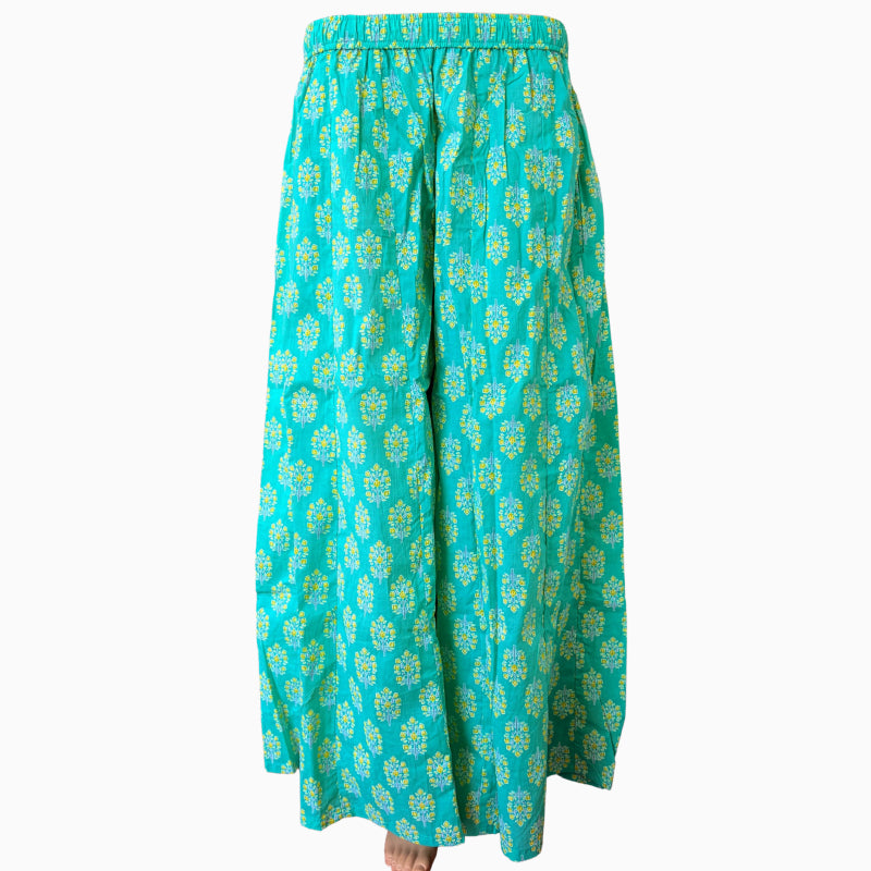 Women's Cotton 16 Kali Divider Skirt Palazzo Pants – Fluorescent green yellow