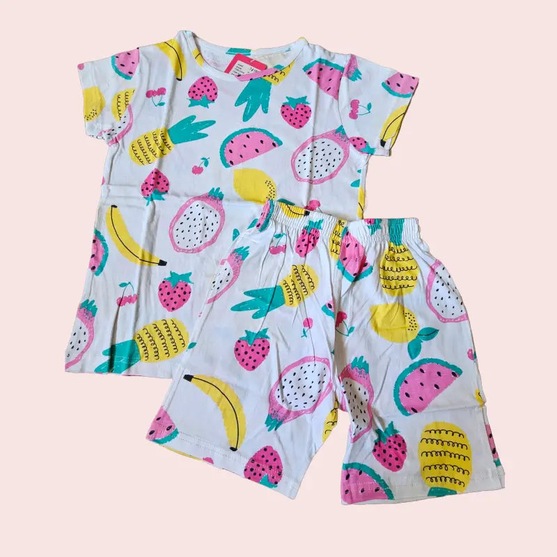 Girls Shorts Set | Fruits print