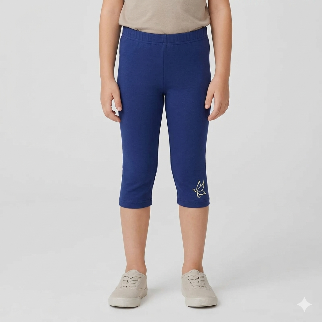 Girls plain capri Pants | Navy blue