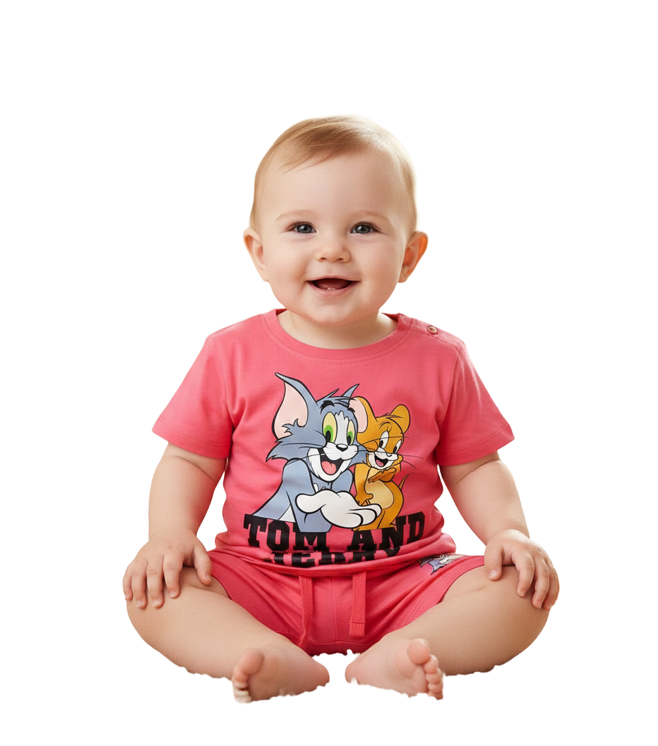 Baby Boy Set | Tom and cherry | Carrot pink