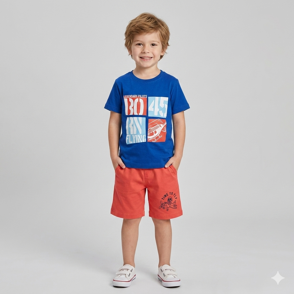 Premium| T-shirt with Shorts sets| BSET | Born 45 print