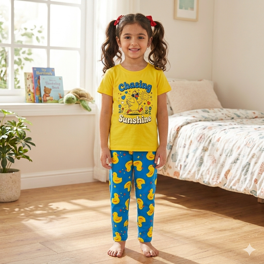 Girls Premium Pant Set | Chasing sunshine