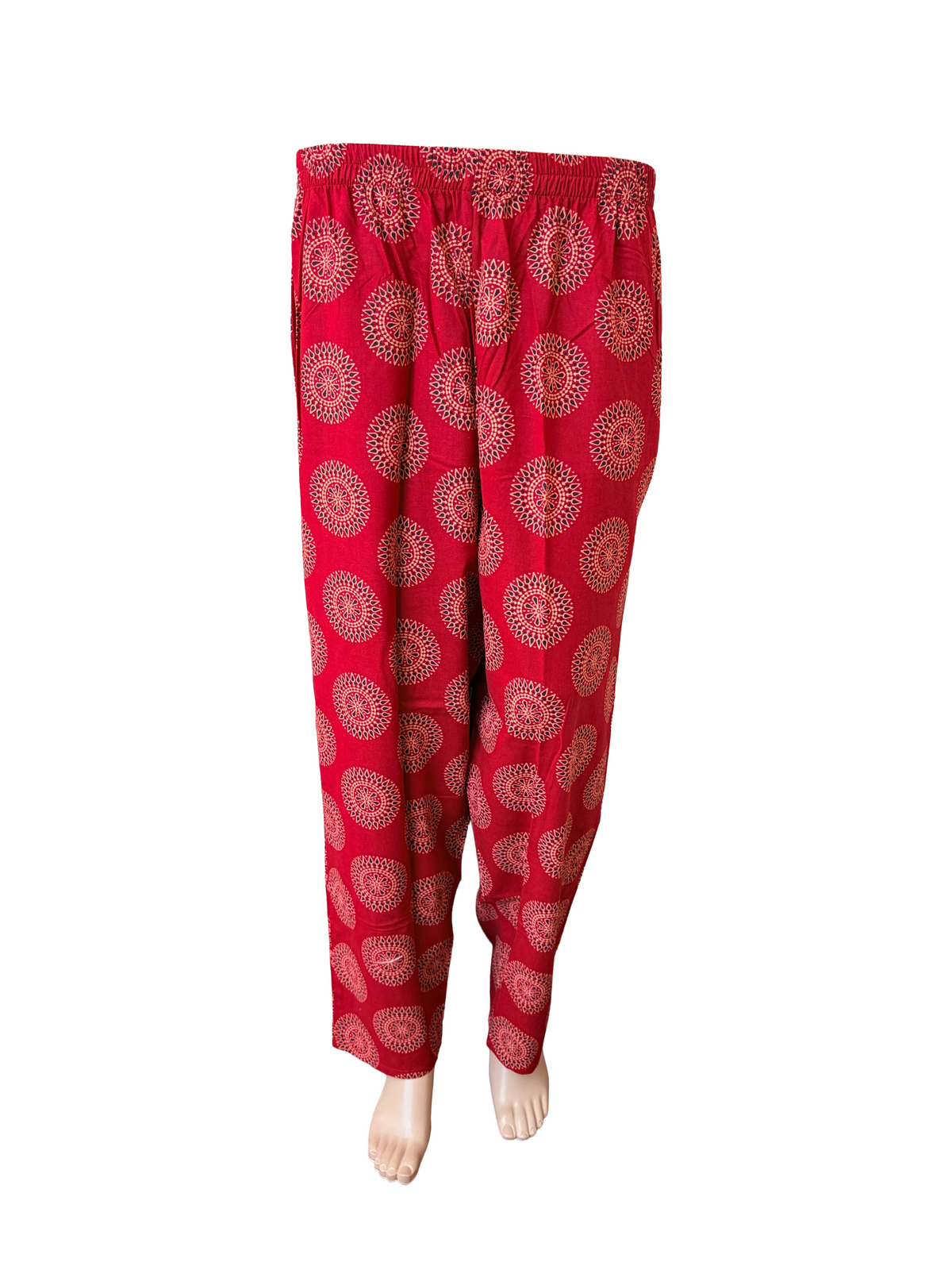 Women Co-Ord kurti with pant (Top with lining) | Ajrakh Cherry Red sets