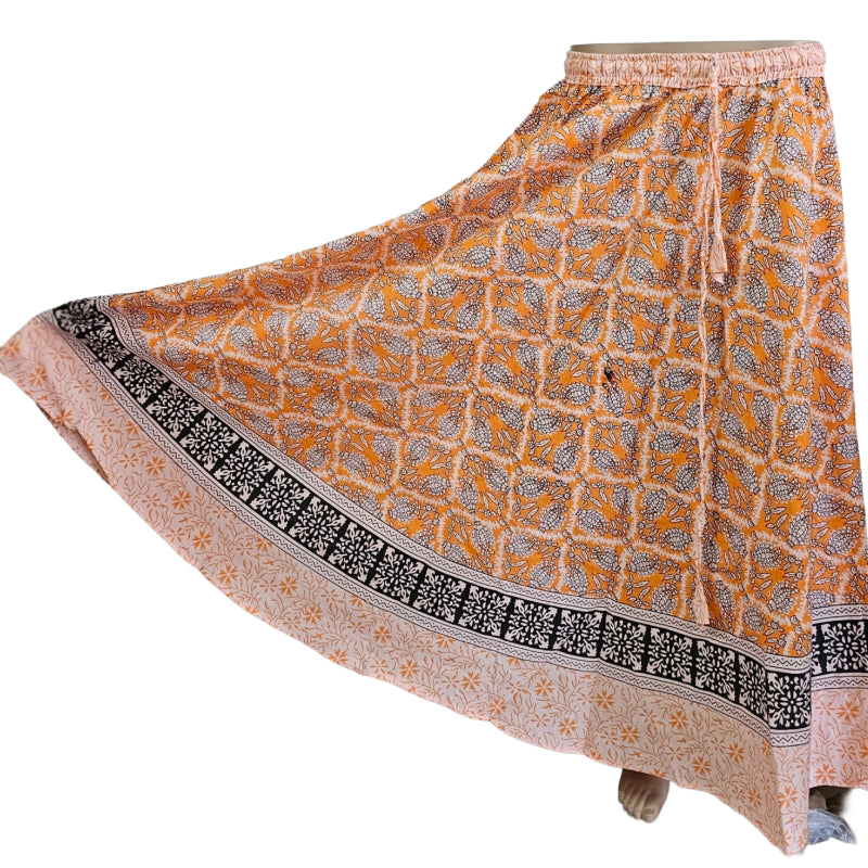 Women Skirt | Jaipuri Print | Fits up to XL| Mango Yellow