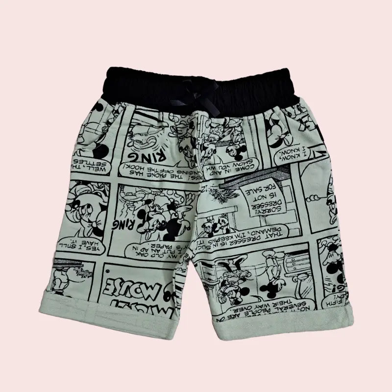 Girls Shorts | Light green with mickey prints and scenes