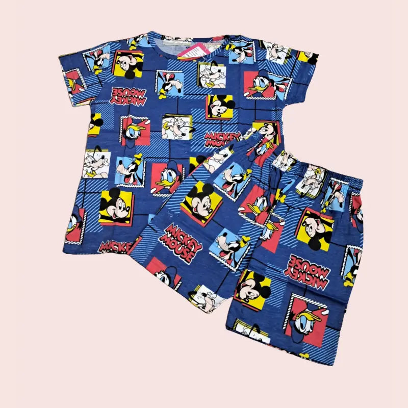 Girls Shorts Set | Mickey in square
