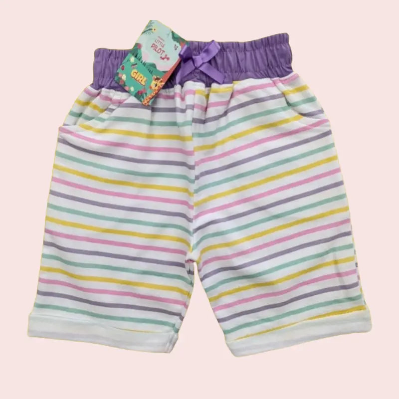 Girls Shorts | Multicolor in horizontal lines
