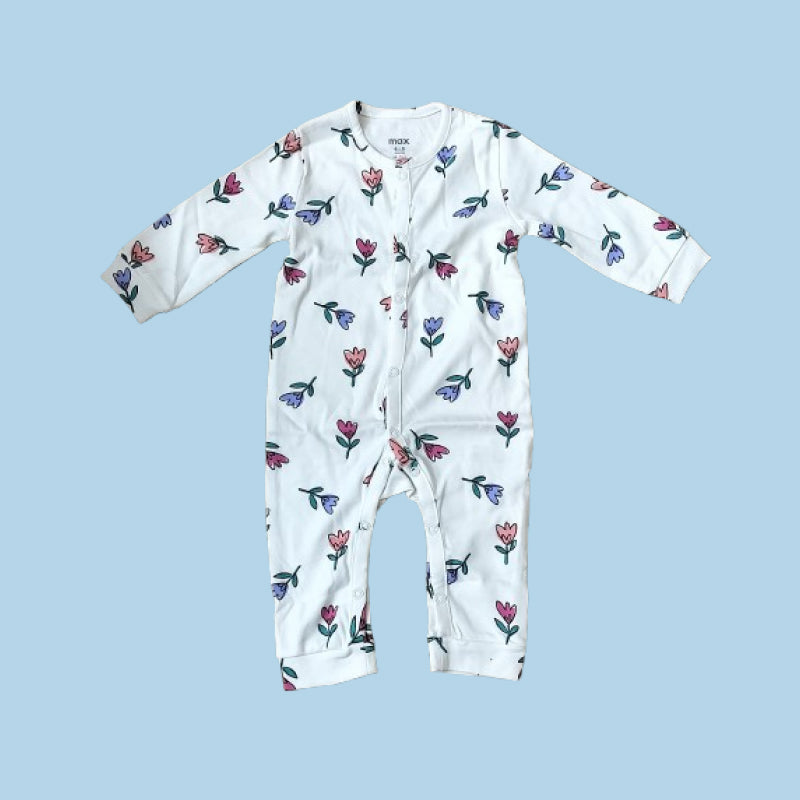 Baby Romper | White with flowers