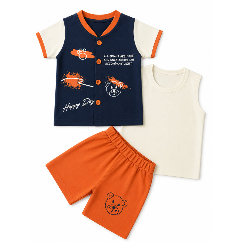 Baby Boy 3 in 1 Set | Orange happy day | boys3in1