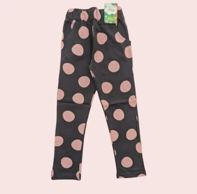 Girls Pants | Polka dots in dark grey