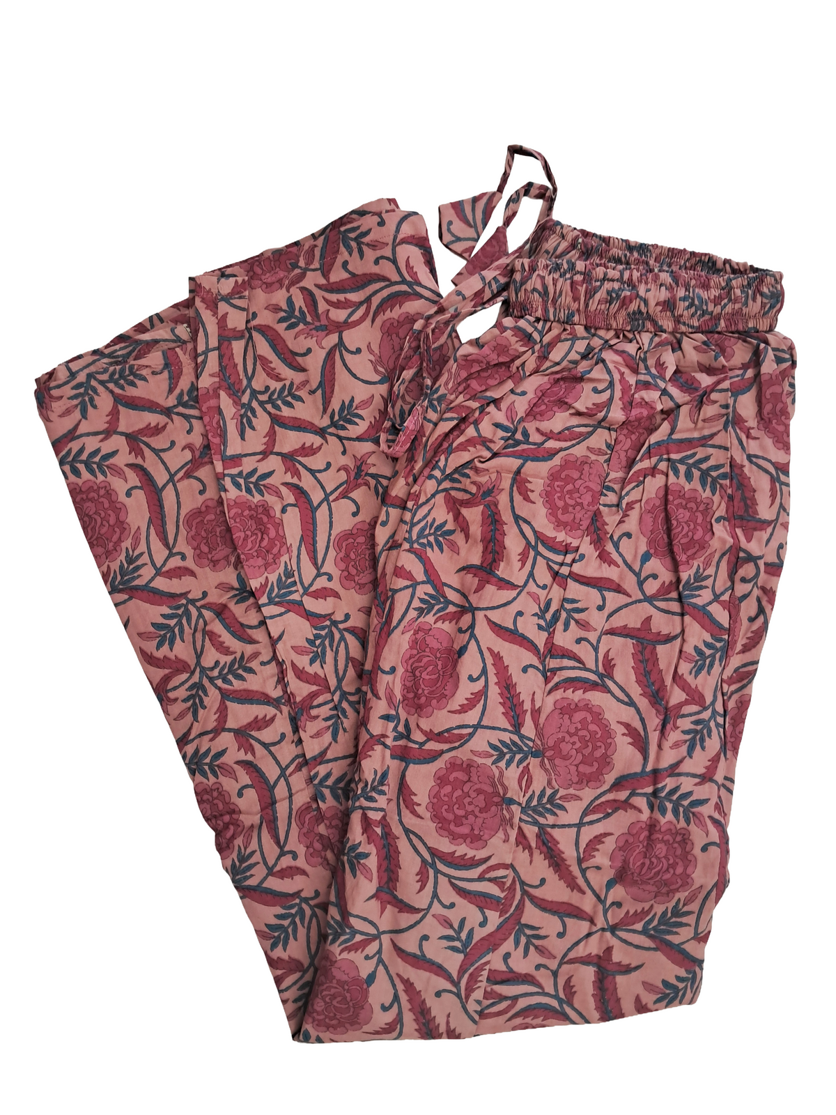 Women's Cotton 16 Kali Divider Skirt Palazzo Pants – Onion pink with florals