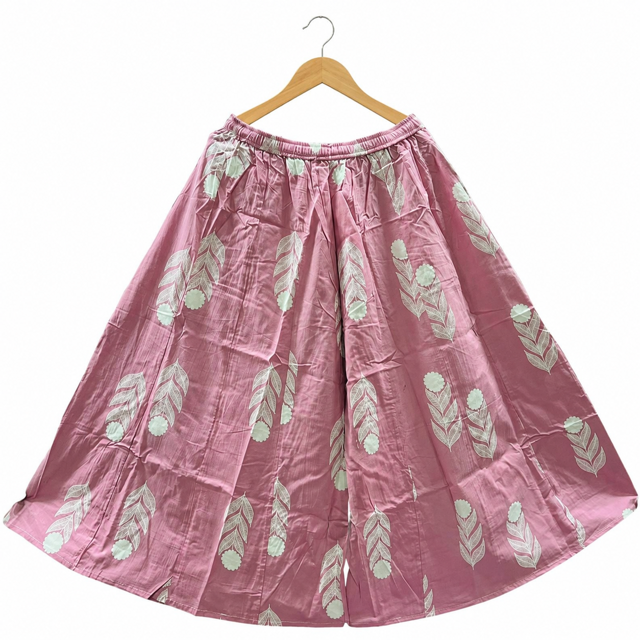 Women's Cotton 16 Kali Divider Skirt Palazzo Pants – Pink Floral Print