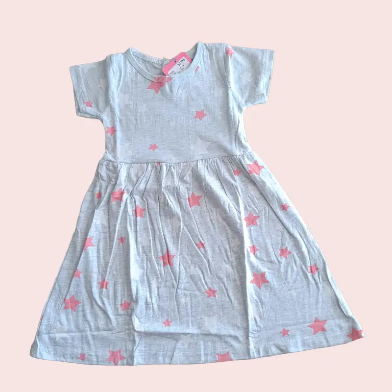Cotton Frocks | Light Grey Stars print