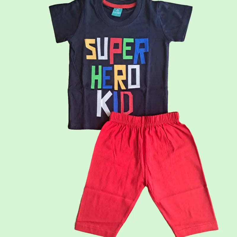 Kids Capri set| Super Hero Kid with red pant