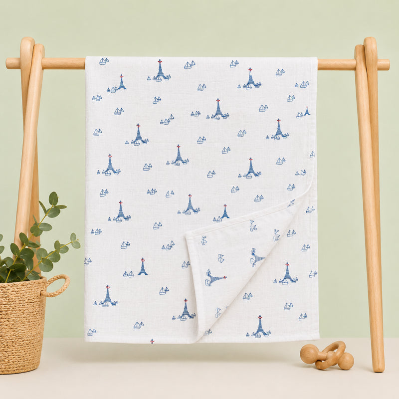 Muslin Swaddle | Tower and ships