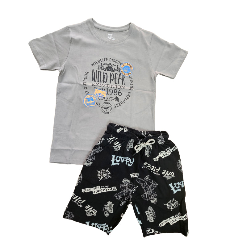 T-shirt with Shorts sets| BSET |Wild Peak Grey