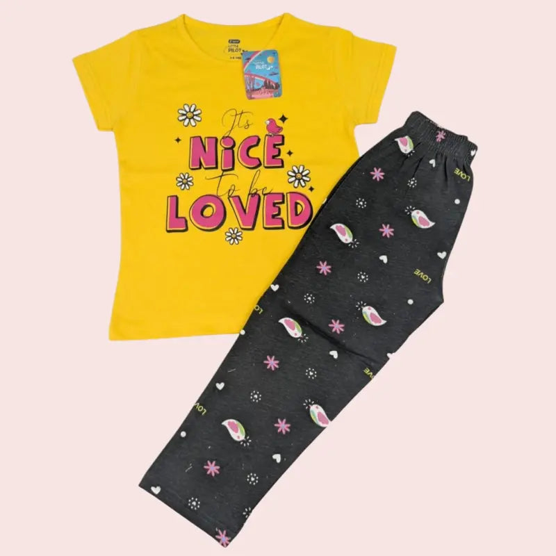 Girls Pant Set | Yellow nice loved