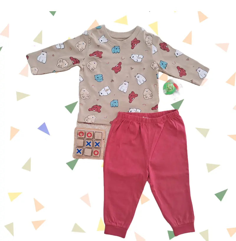 Baby Pant Set | Brown bear with Red pant