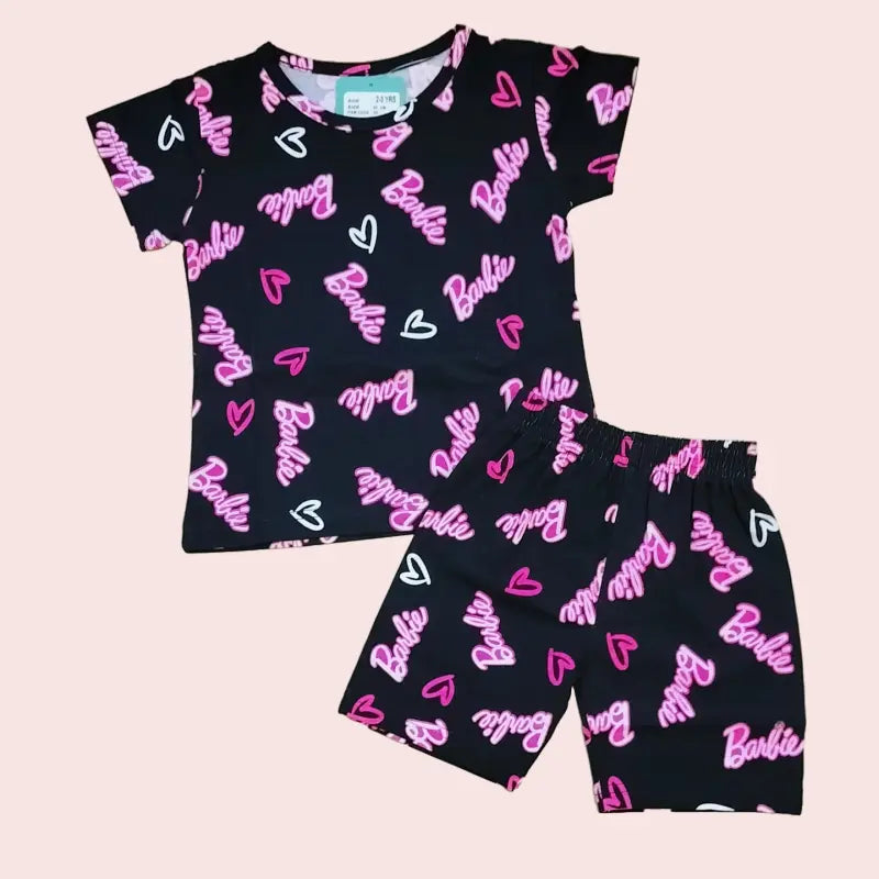Girls Shorts Set | Barbie in black