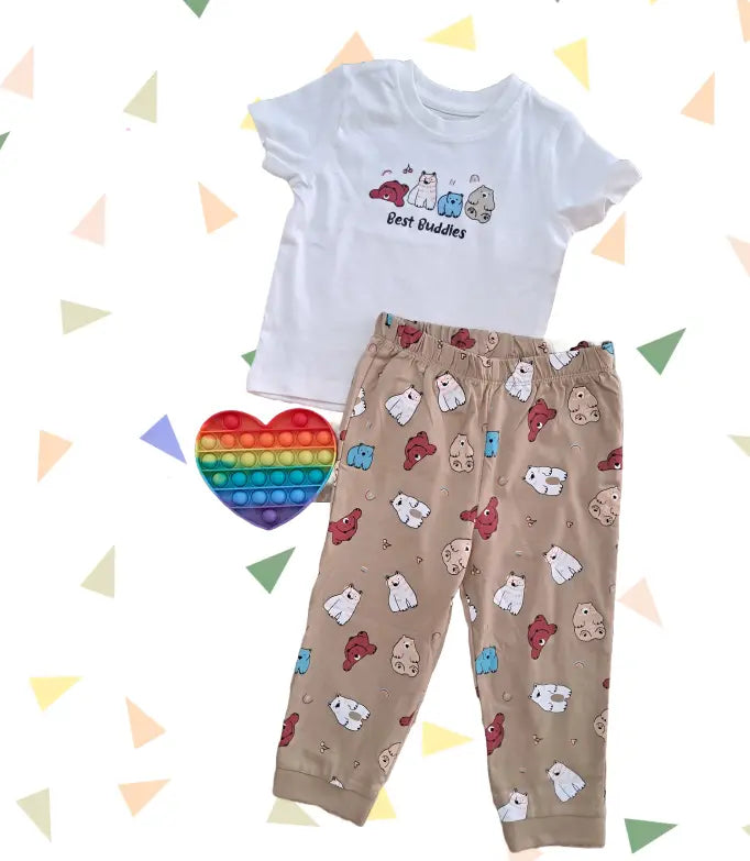Baby Pant Set | Best buddies with brown bear pant