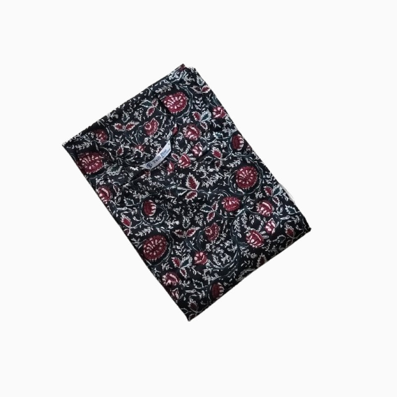 Women Kurti | Straight cut | Black with bunch of flowers