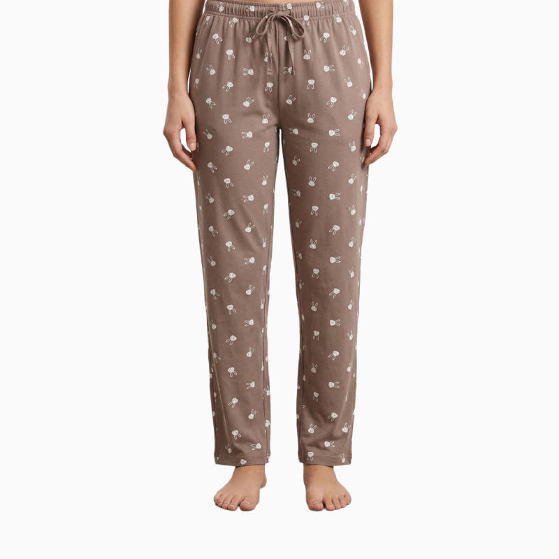 Women Pyjama Pant | Brown with animal print | CL04
