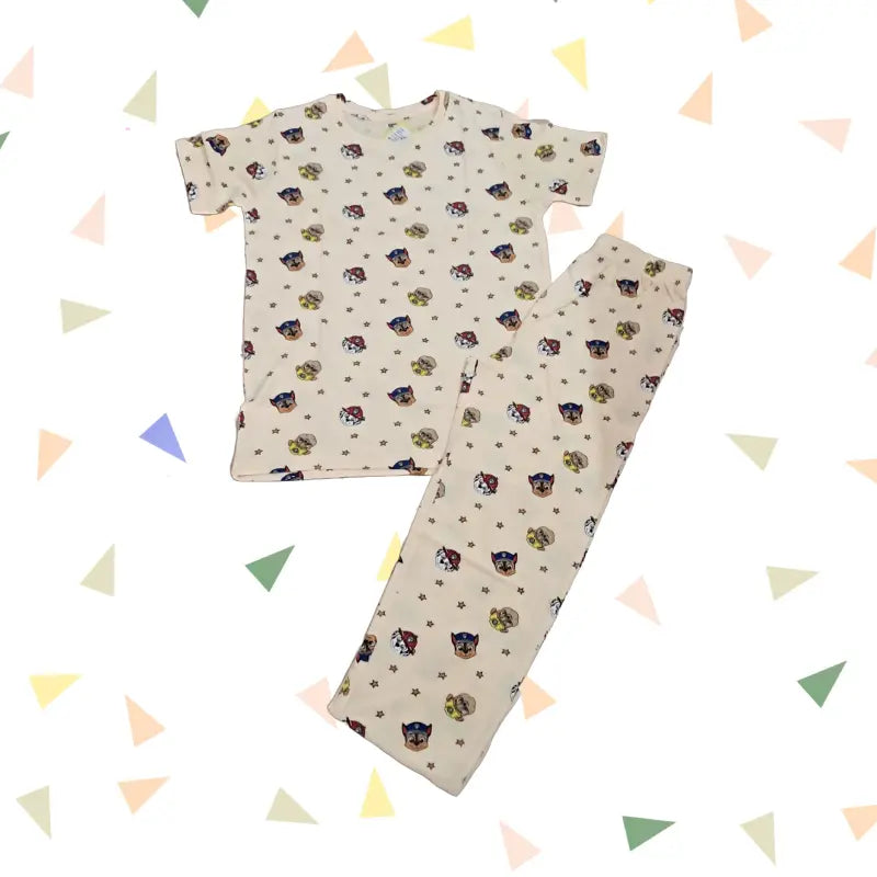 Boy Pant Set | Cream paw patrol