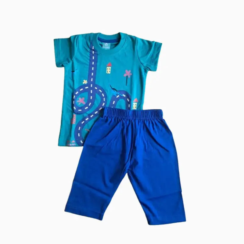 Kids Capri set| Dino Green Map