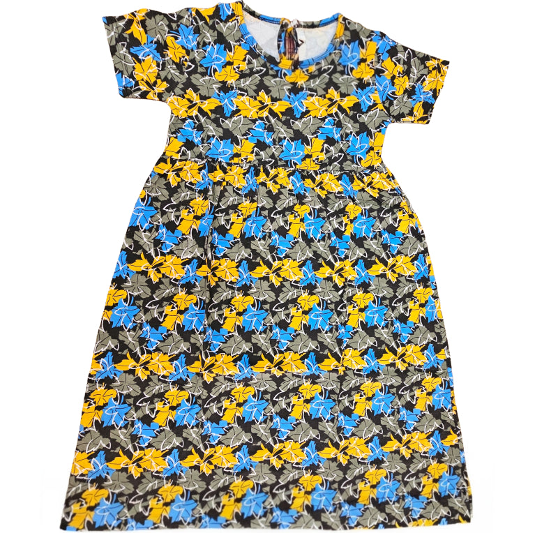 Cotton Frocks | fall leave yellowblue