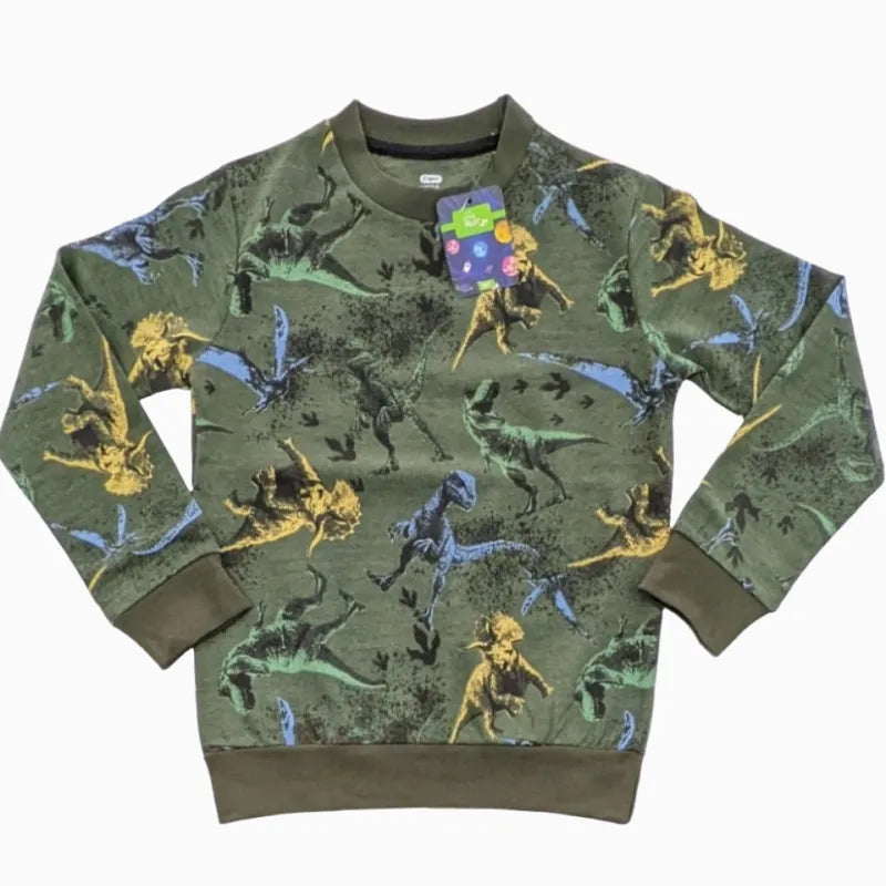 Kids Sweatshirt| Green Dino