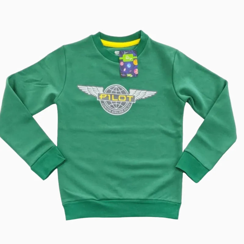 Kids Sweatshirt| Green pilot