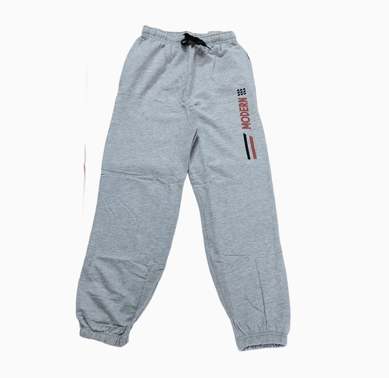 Boys Jogger pants| Grey modern print
