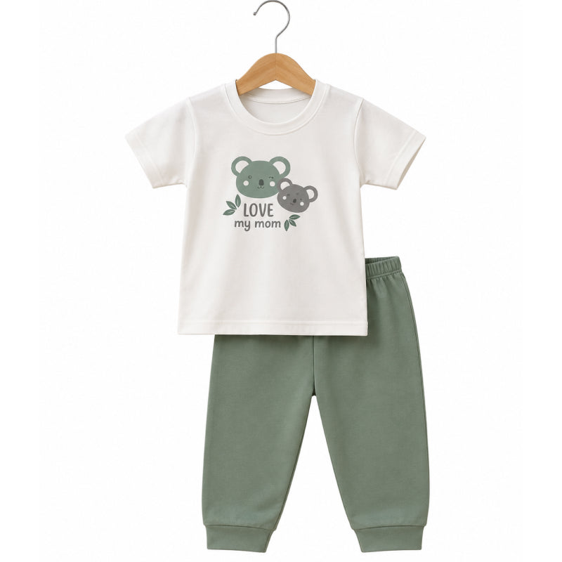 Baby Pant Set | Love my mom with green pant