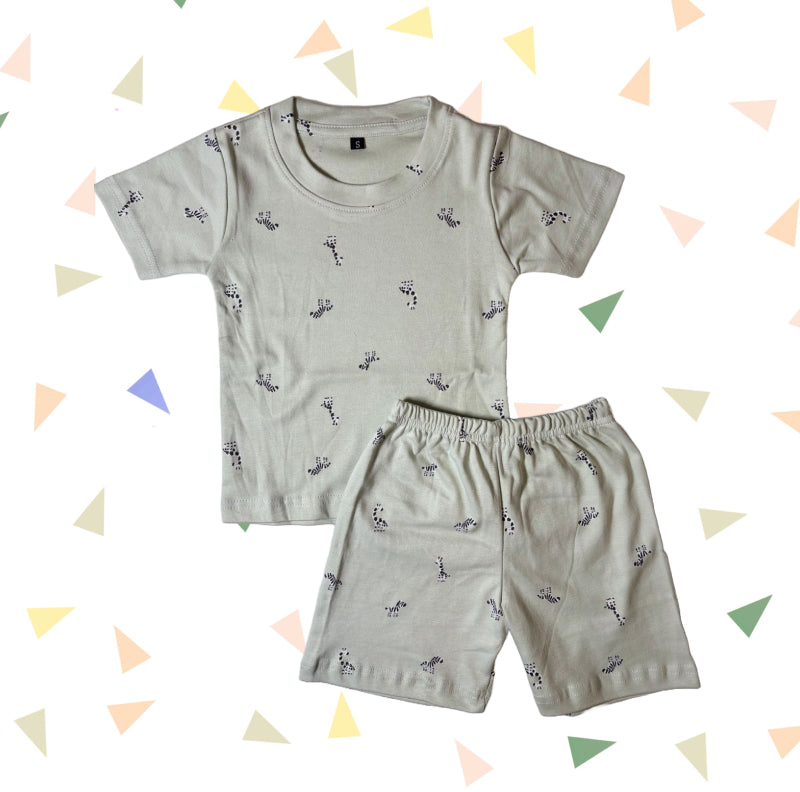 T-shirt with shorts co-ord sets| Interlock Fabric | COORDSET| Zebra print