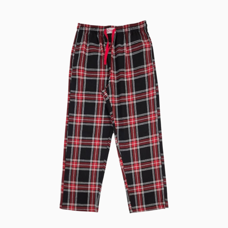 Women woven cotton Pyjama Pant | Black and red mixed stripes