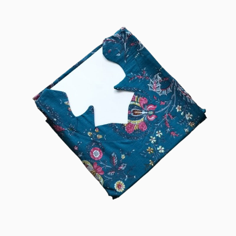 Women Kurti | Straight cut | Sky with mini flowers print