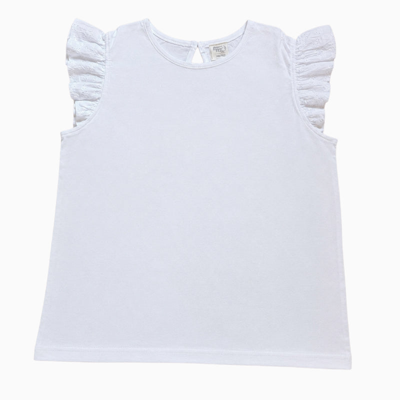 Girls Premium Top | White Top with Hakoba sleeve