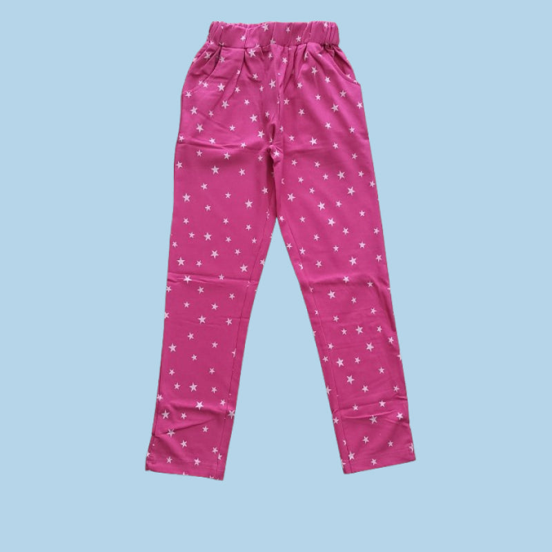 Girls Pants | White star in pink