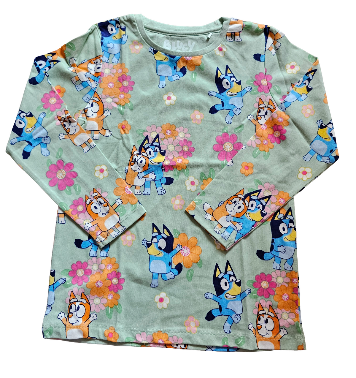 Kids Premium Full sleeve T-shirt | Bluey with flower print