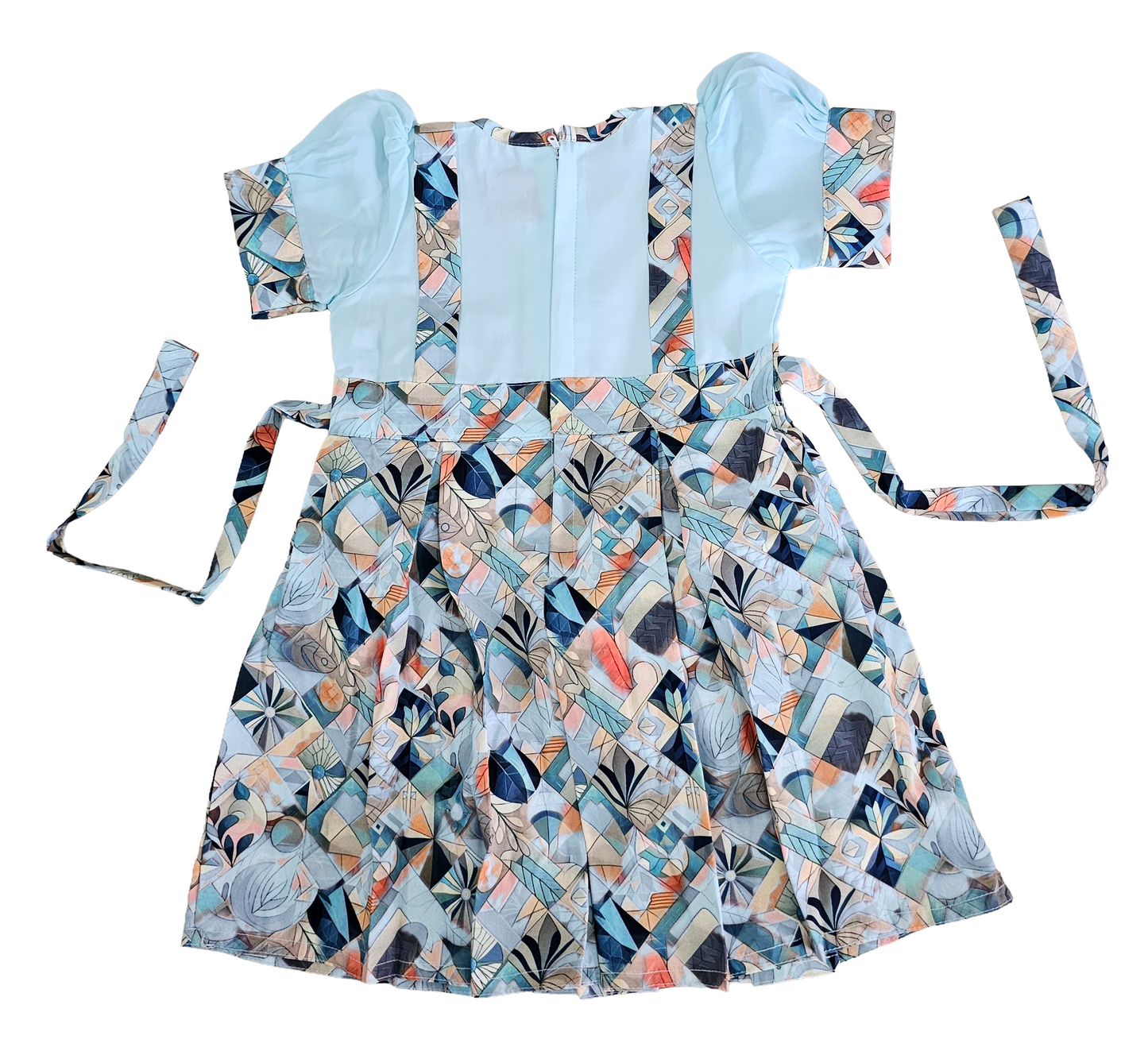 Premium Frocks | Multicolor frock Sky blue