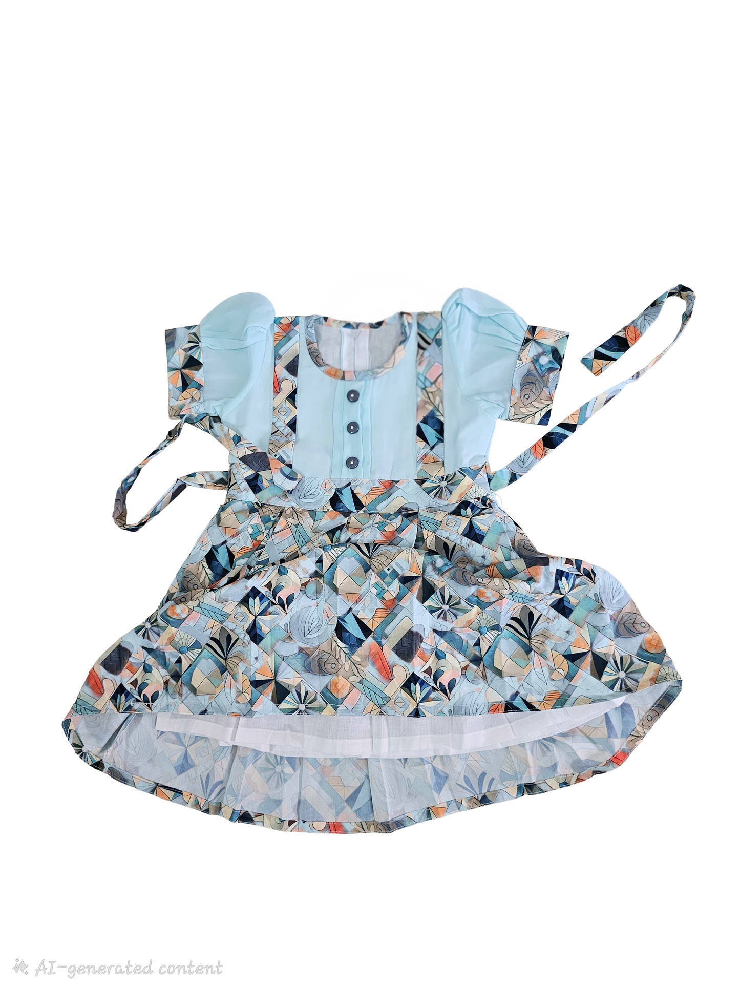 Premium Frocks | Multicolor frock Sky blue