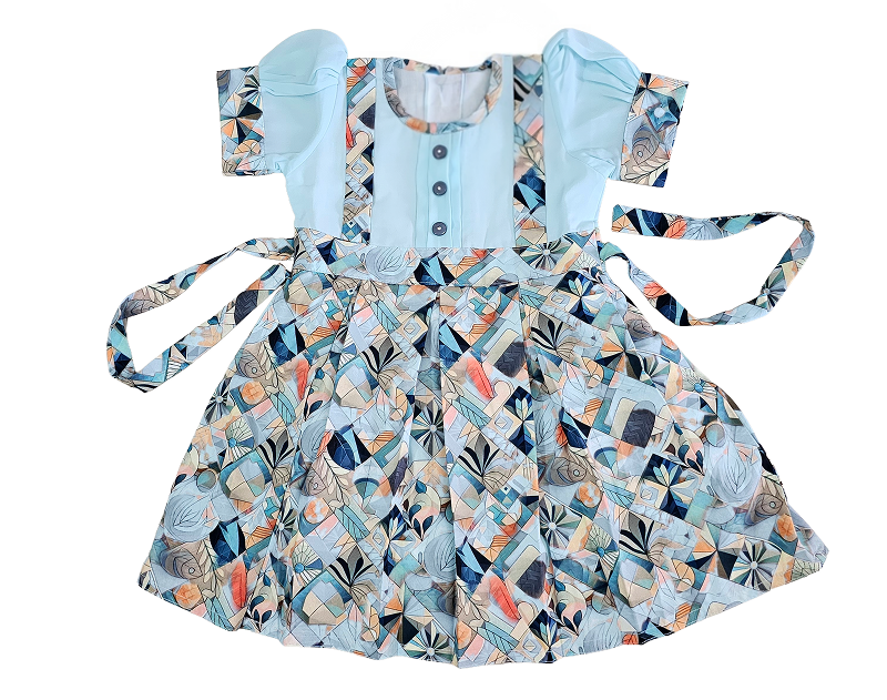 Premium Frocks | Multicolor frock Sky blue