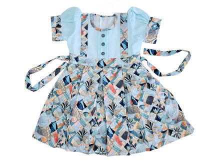 Premium Frocks | Multicolor frock Sky blue