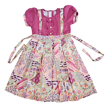 Premium Frocks | Multicolor frock pink